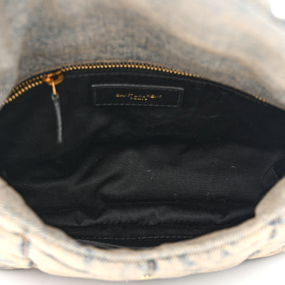 Saint Laurent Denim Quilted Toy Loulou Puffer Monogram Chain Satchel Blue Cinnamon 5 of 11