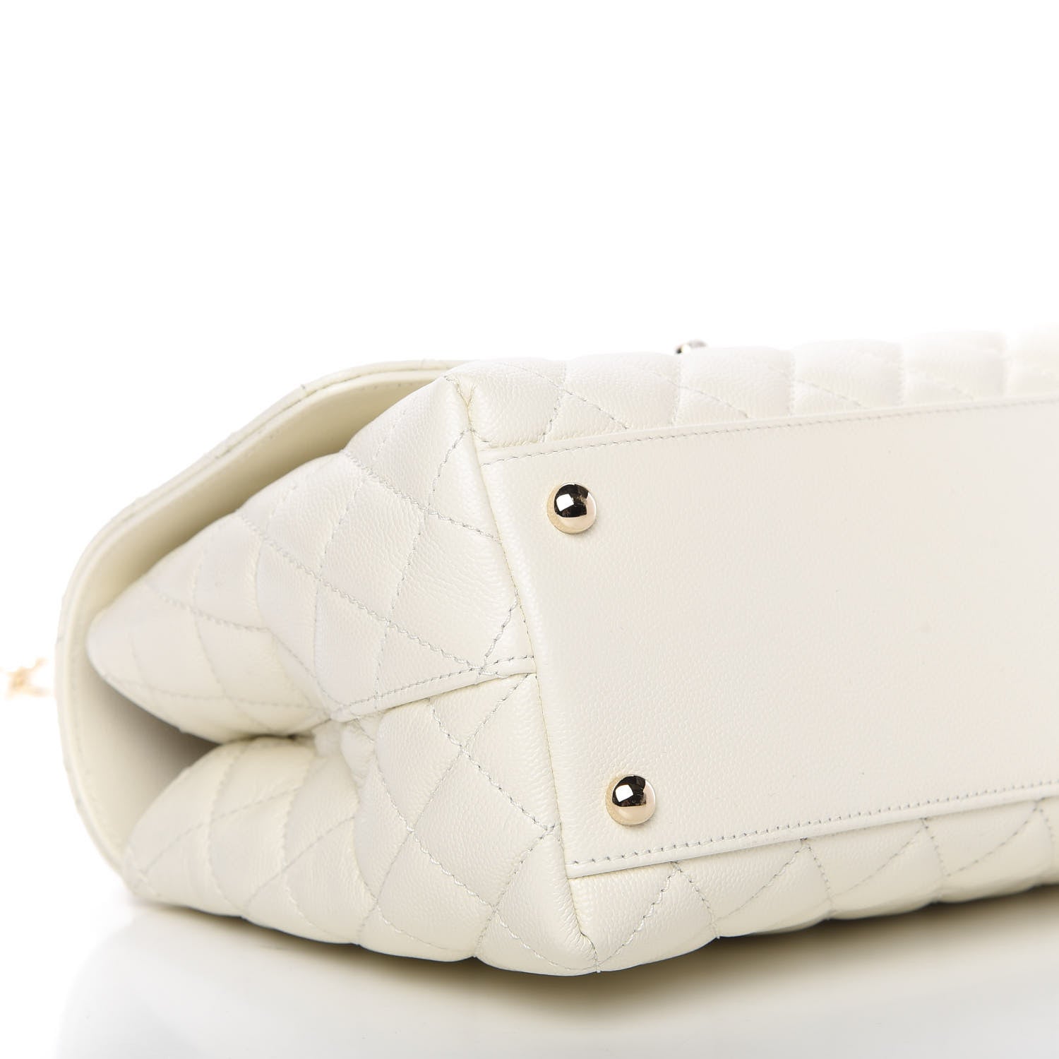 Chanel Caviar Quilted Small Coco Handle Flap White 6 of 11