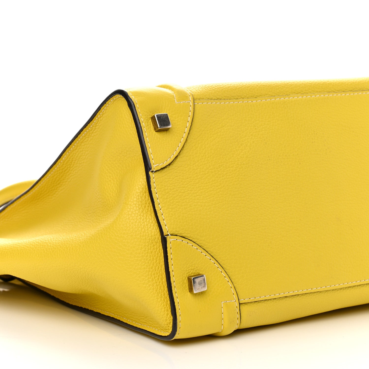 Celine Drummed Calfskin Mini Luggage Citron 9 of 10