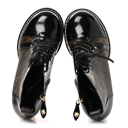 Louis Vuitton Patent Calfskin Monogram Star Trail Ankle Boots 40 Black 2 of 10