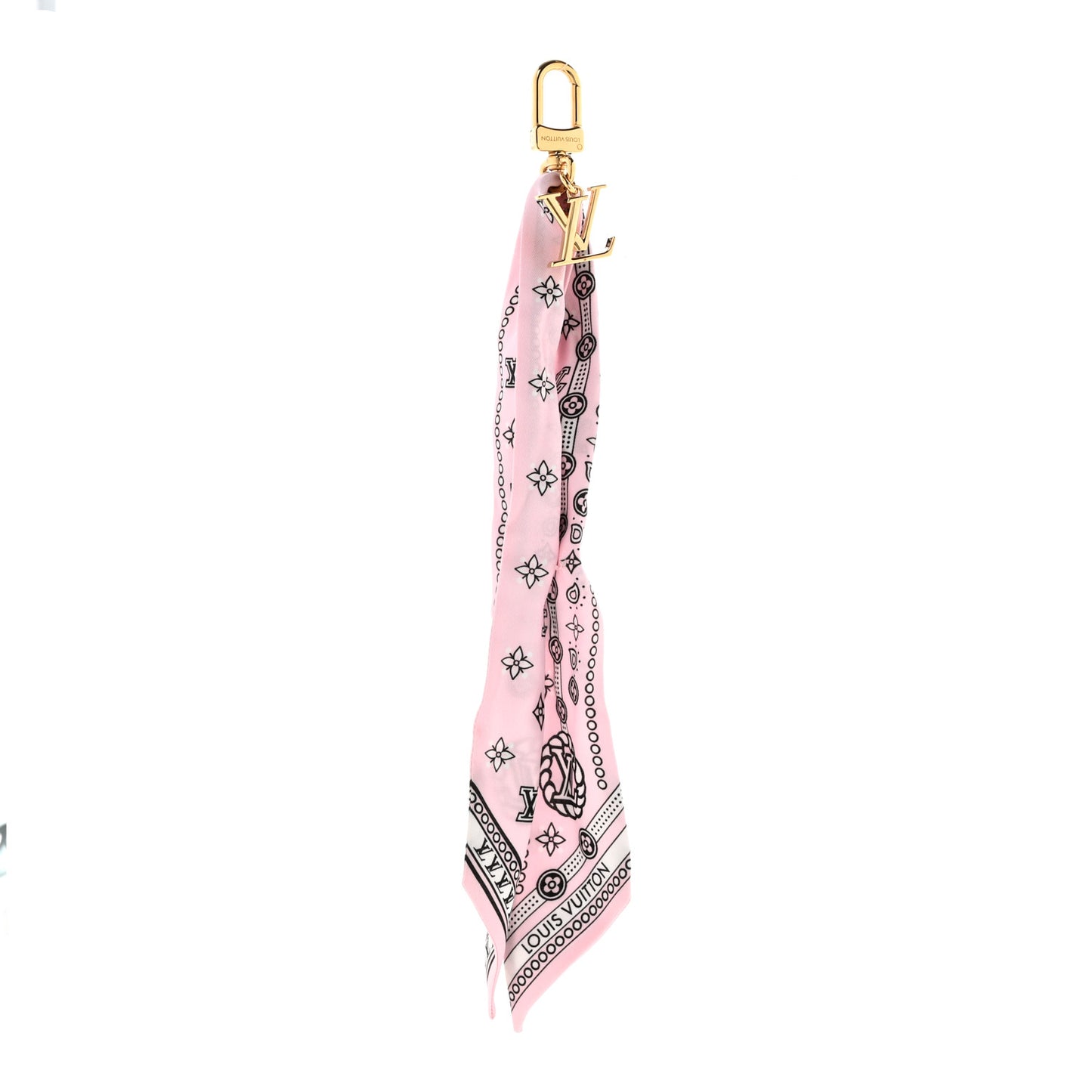 Monogram Bandana Bag Charm Pink