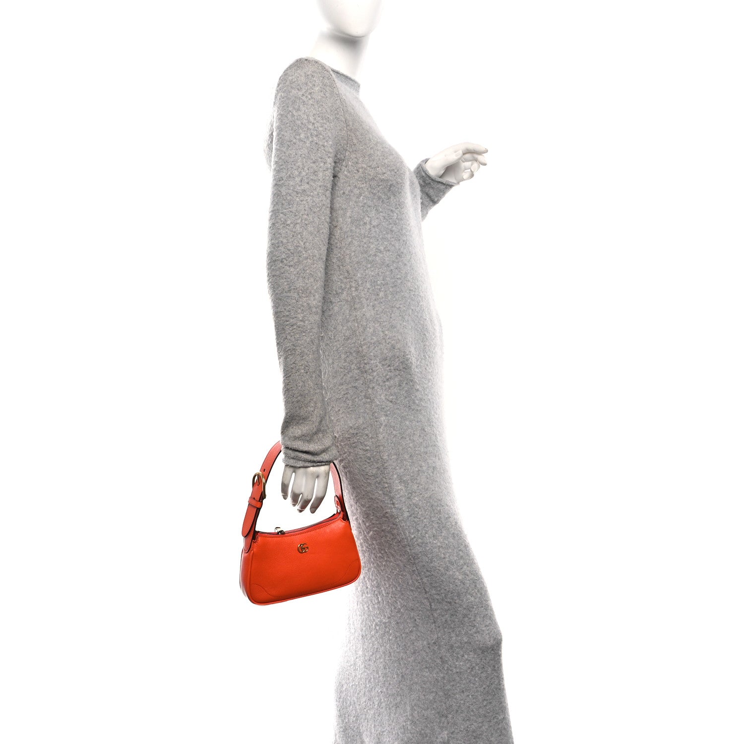 Gucci Goatskin Mini Aphrodite Shoulder Bag Orange 2 of 10