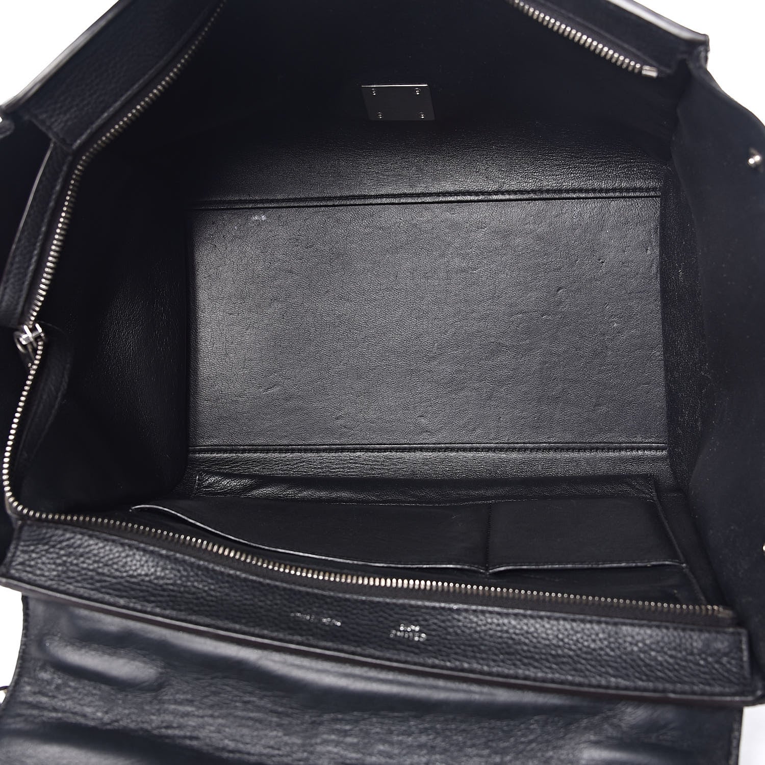 Celine Drummed Calfskin Suede Medium Trapeze Black 5 of 13