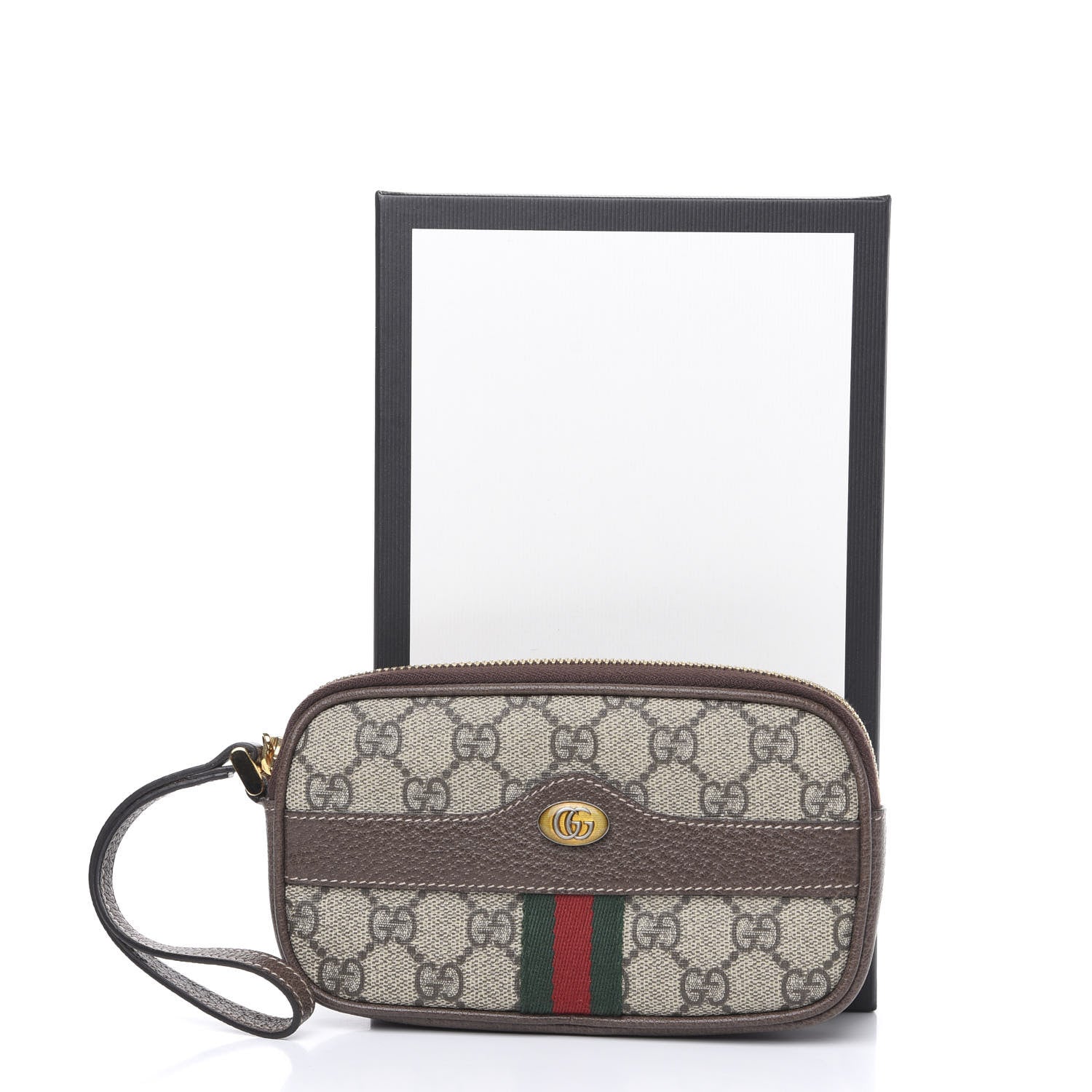 Gucci GG Supreme Monogram Ophidia Phone Case Wristlet Brown 8 of 8