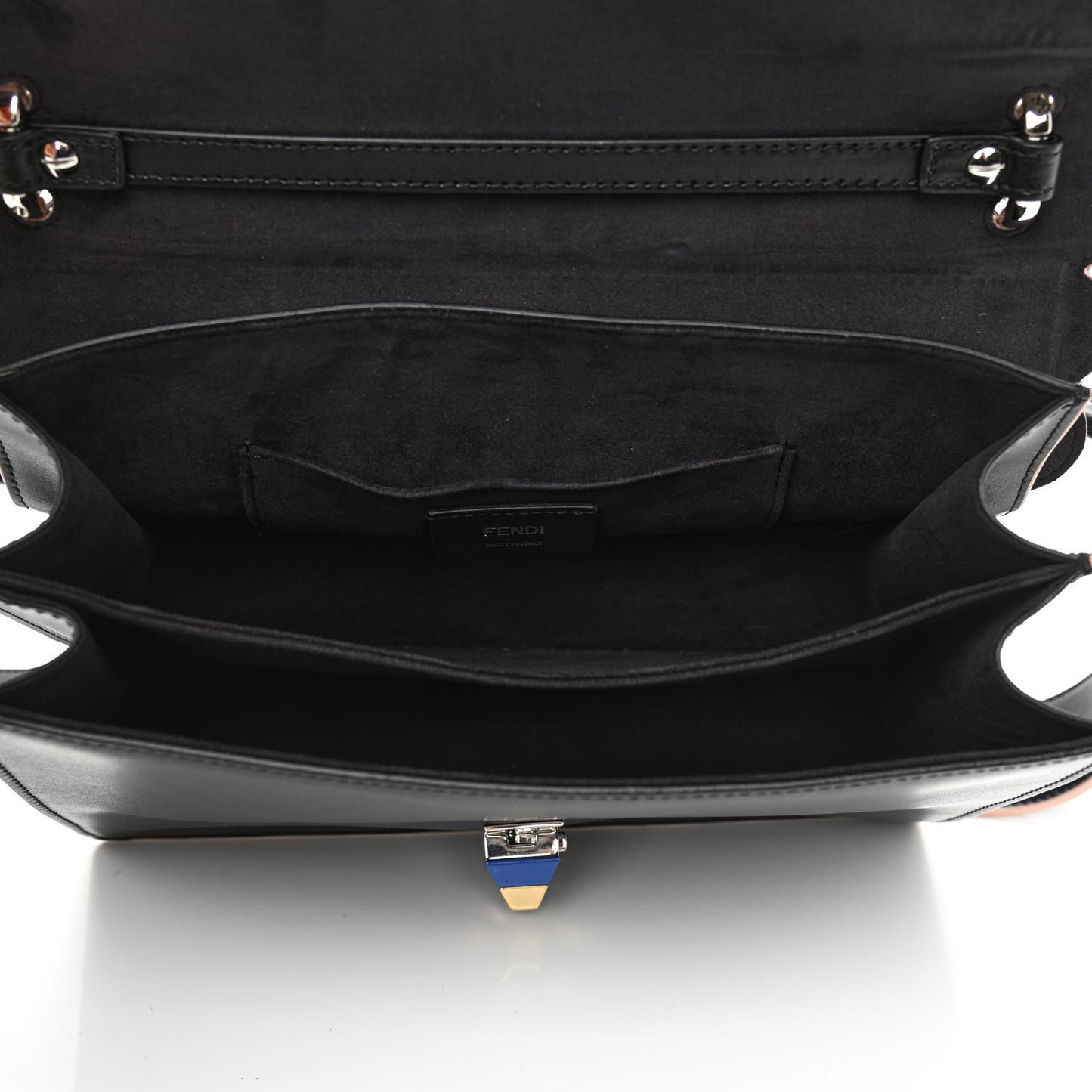 Vitello Liberty Fun Fair Embossed Scalloped Kan I Shoulder Bag Black Multicolor
