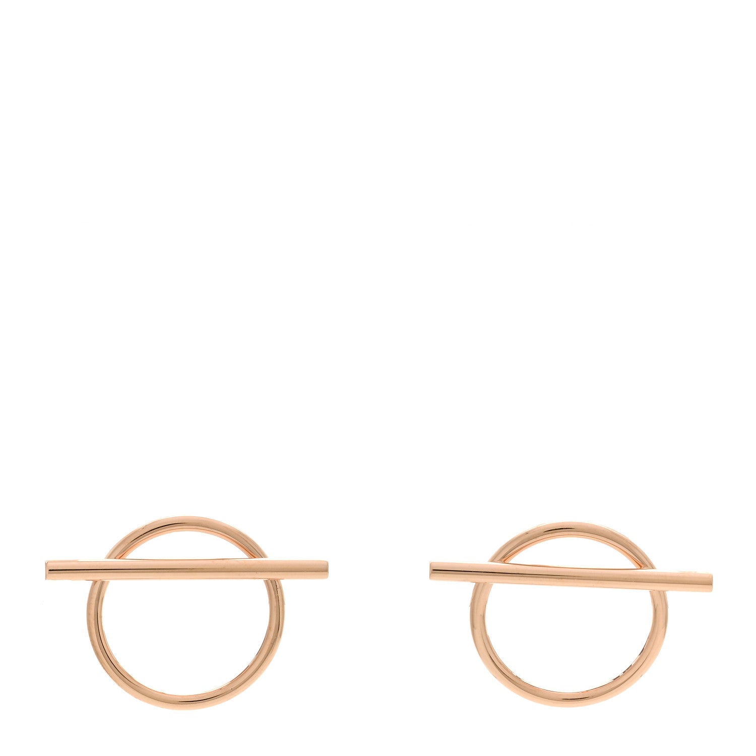 Hermes 18K Rose Gold MM Echappee Earrings 1 of 5