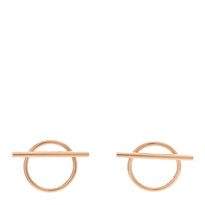 Hermes 18K Rose Gold MM Echappee Earrings 1 of 5