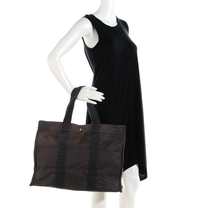 Hermes Canvas Herline MM Tote Grey 2 of 14