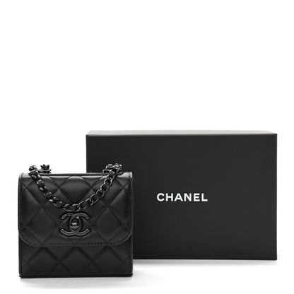 Chanel Lambskin Quilted Mini Trendy CC Chain Wallet So Black 12 of 12