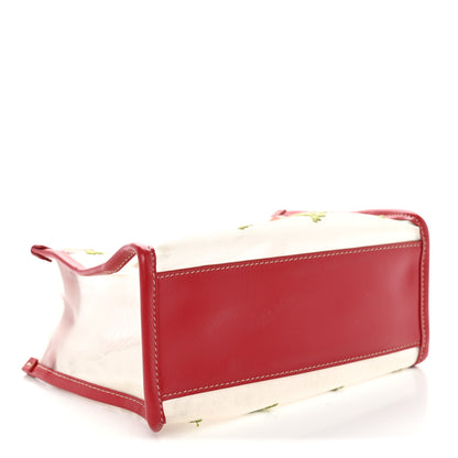 Miu Miu Nappa Embroidered Floral Mini Shopping Bag Rosso 4 of 10