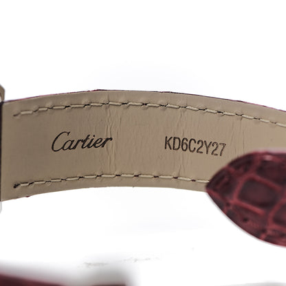 Cartier Stainless Steel Alligator 35mm Cle De Cartier Automatic Watch Burgundy 7 of 8