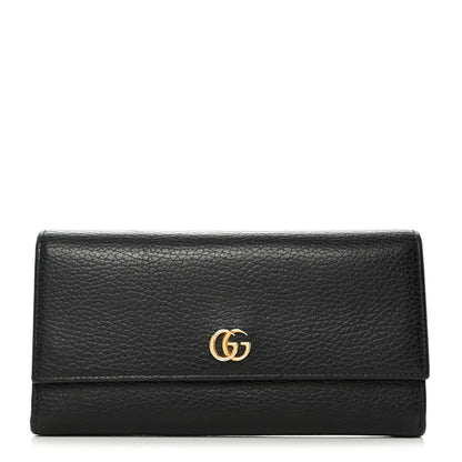 Gucci Dollar Calfskin GG Marmont Continental Wallet Black 1 of 7