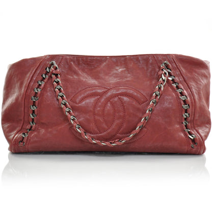 Chanel Leather Luxe Ligne XL Modern Chain Tote Red 1 of 11