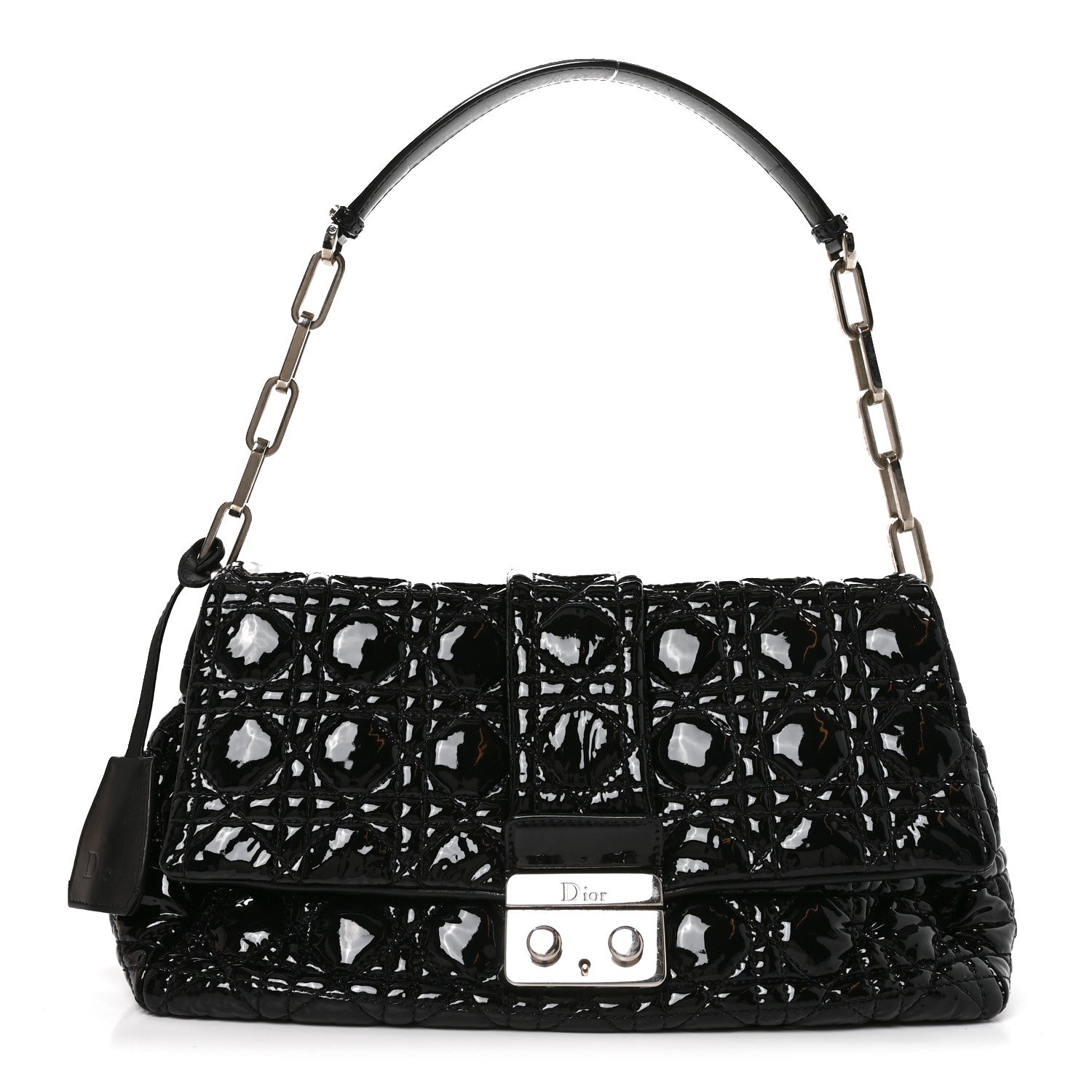 Christian Dior Patent Cannage New Lock Flap Black 1 of 9