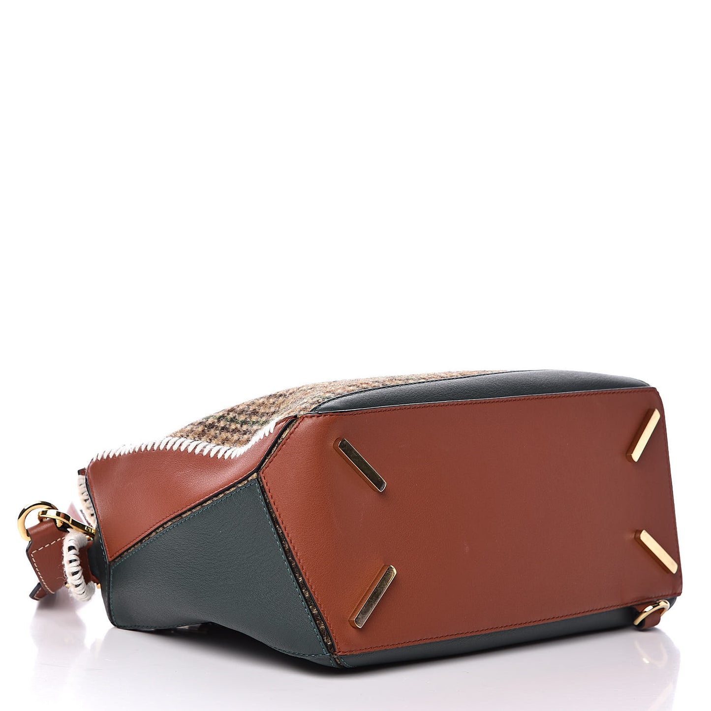 Tweed Calfskin Medium Puzzle Bag Emerald