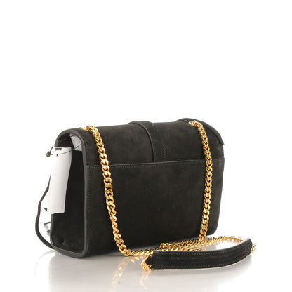 Saint Laurent Suede Fringe Small Monogram Satchel Black 2 of 7