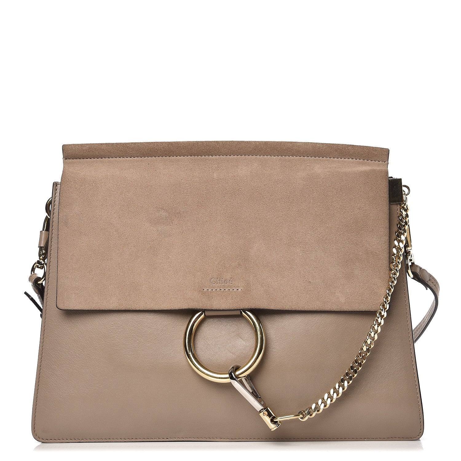 Chloe Calfskin Suede Medium Faye Shoulder Bag Motty Grey 1 of 2