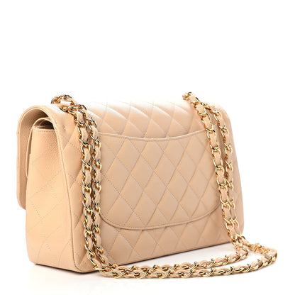 Chanel Caviar Quilted Jumbo Double Flap Beige Clair 3 of 9