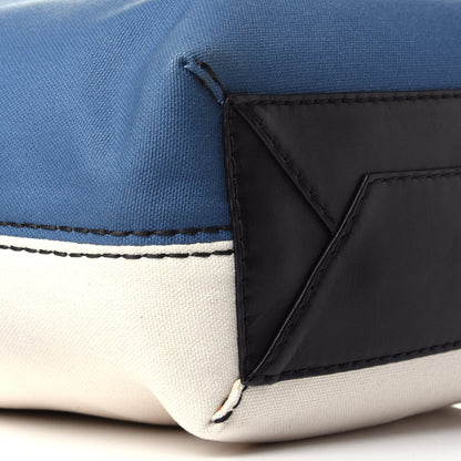 Celine Canvas Small Twisted Cabas Beige Blue 8 of 9