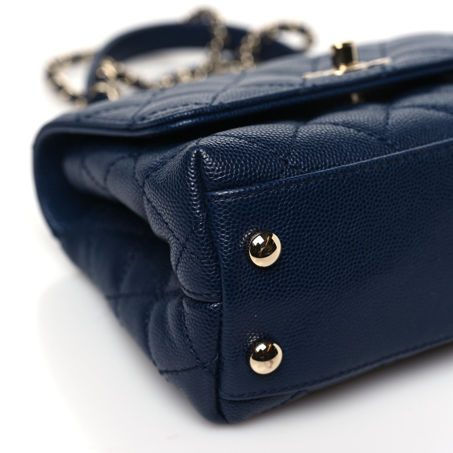 Caviar Quilted Extra Mini Coco Handle Flap Navy