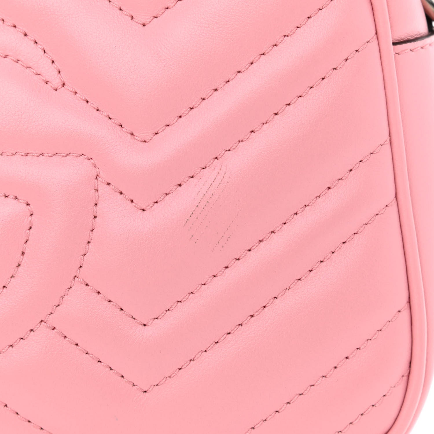 Gucci Calfskin Matelasse Small GG Marmont Chain Shoulder Bag Wild Rose 11 of 11