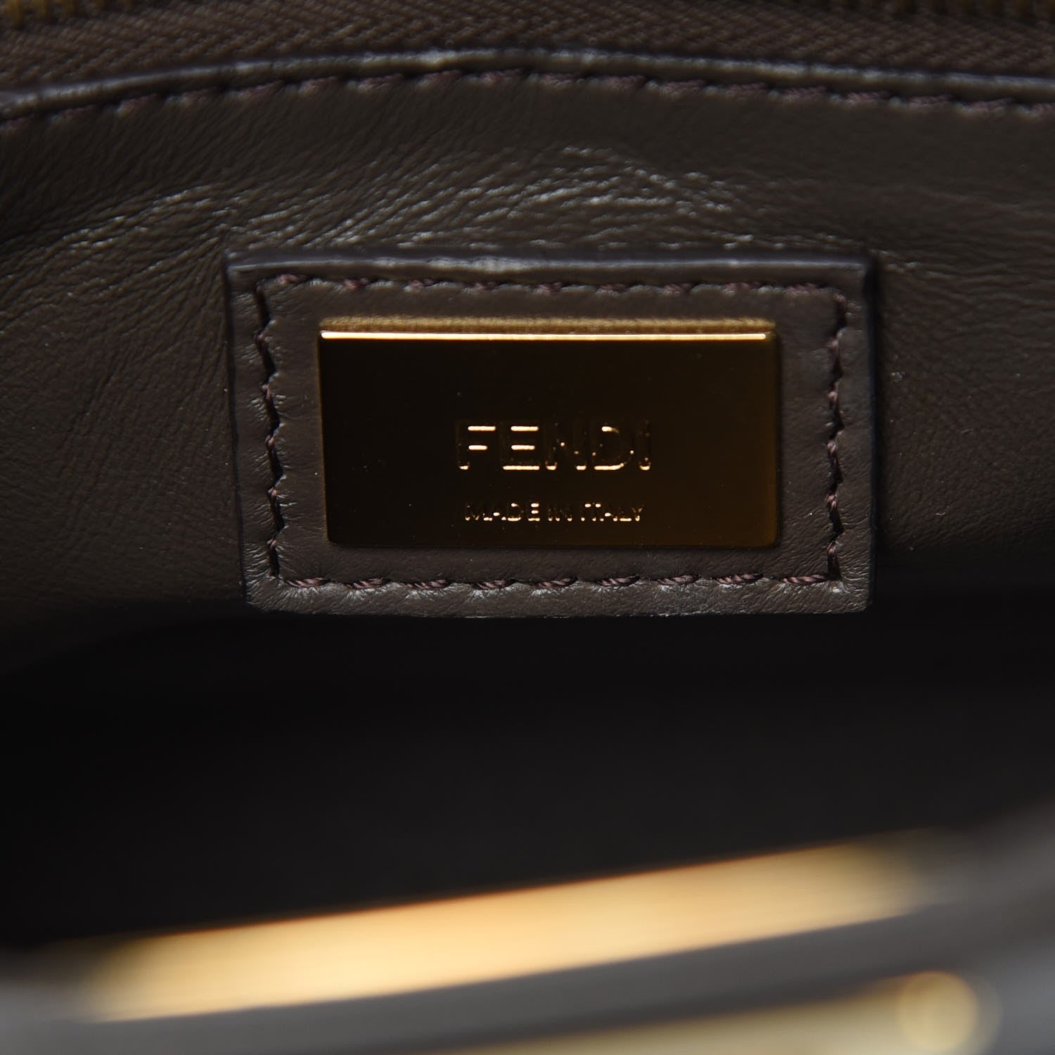 Fendi Nappa Mini Peekaboo Iconic Satchel Carbone 6 of 8