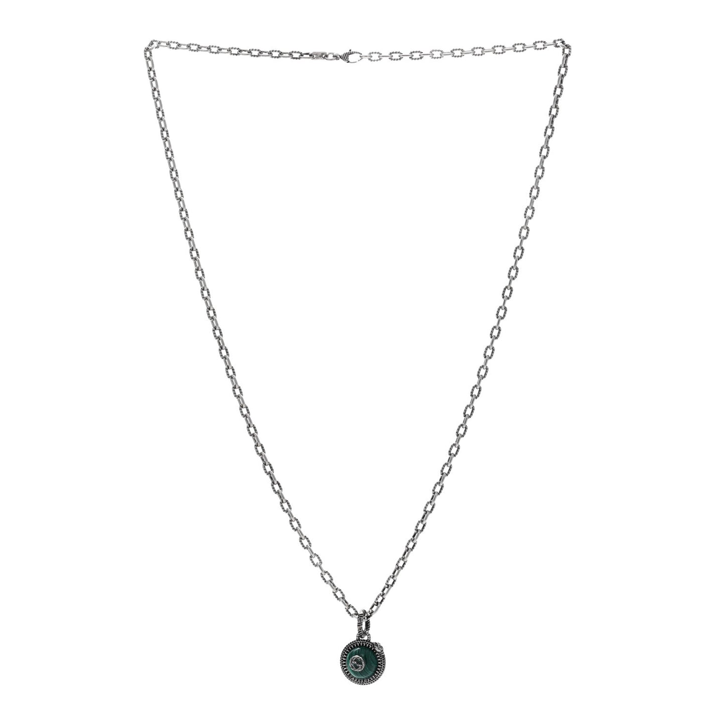 Sterling Silver Resin Garden GG Necklace Green