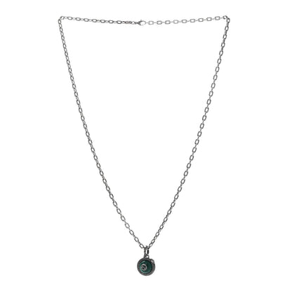 Gucci Sterling Silver Resin Garden GG Necklace Green 3 of 6