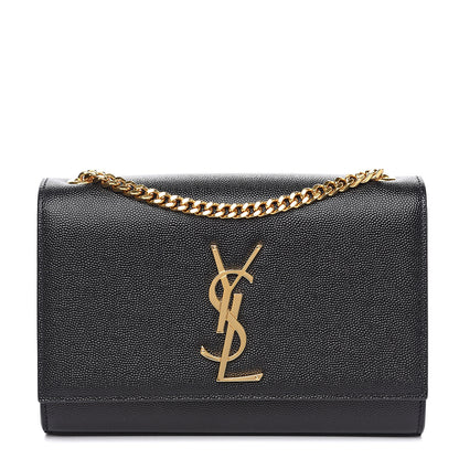 Saint Laurent Grain De Poudre Small Monogram Kate Satchel Black 1 of 9
