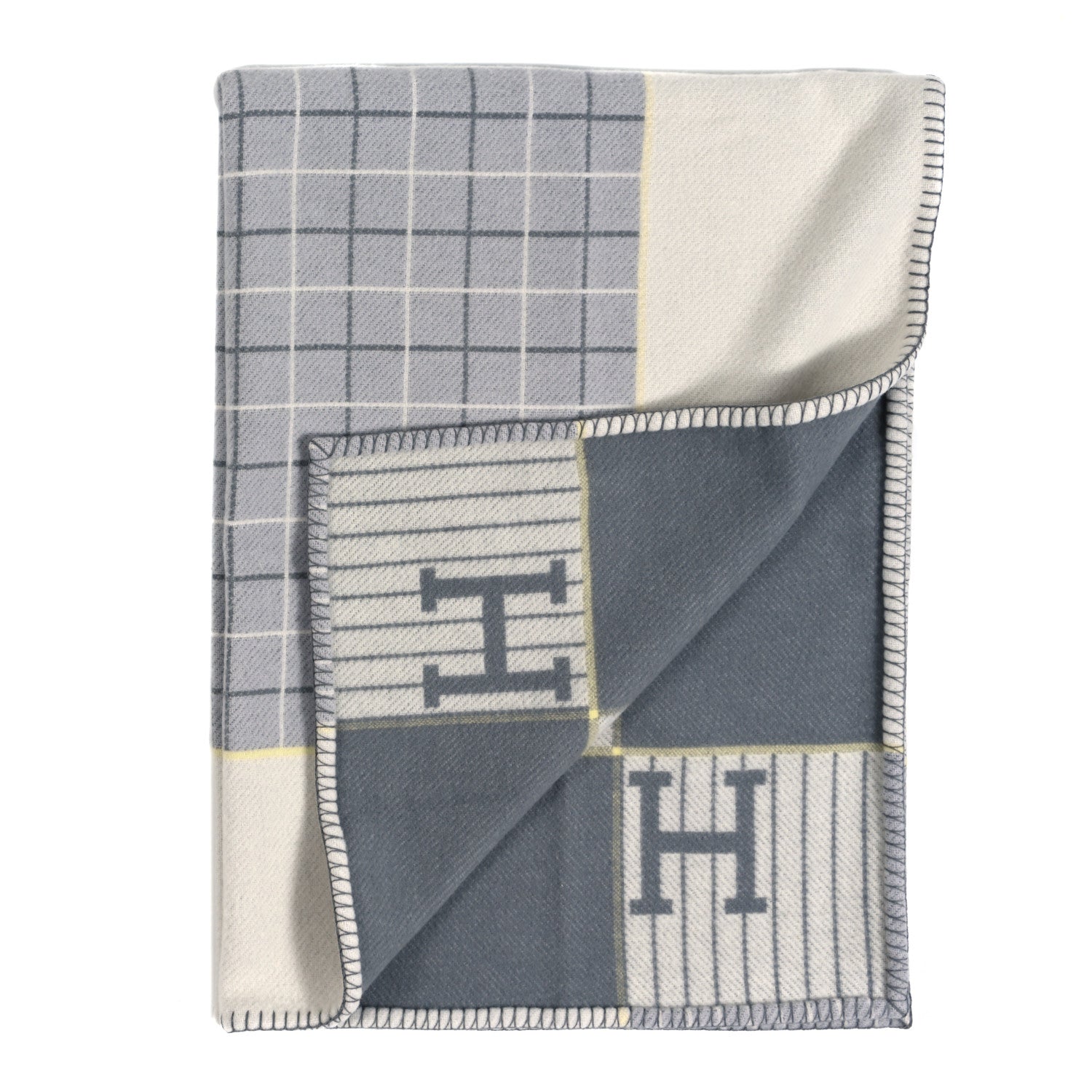 Hermes Wool Cashmere Avalon Cabriole Blanket Gris Perle 2 of 3