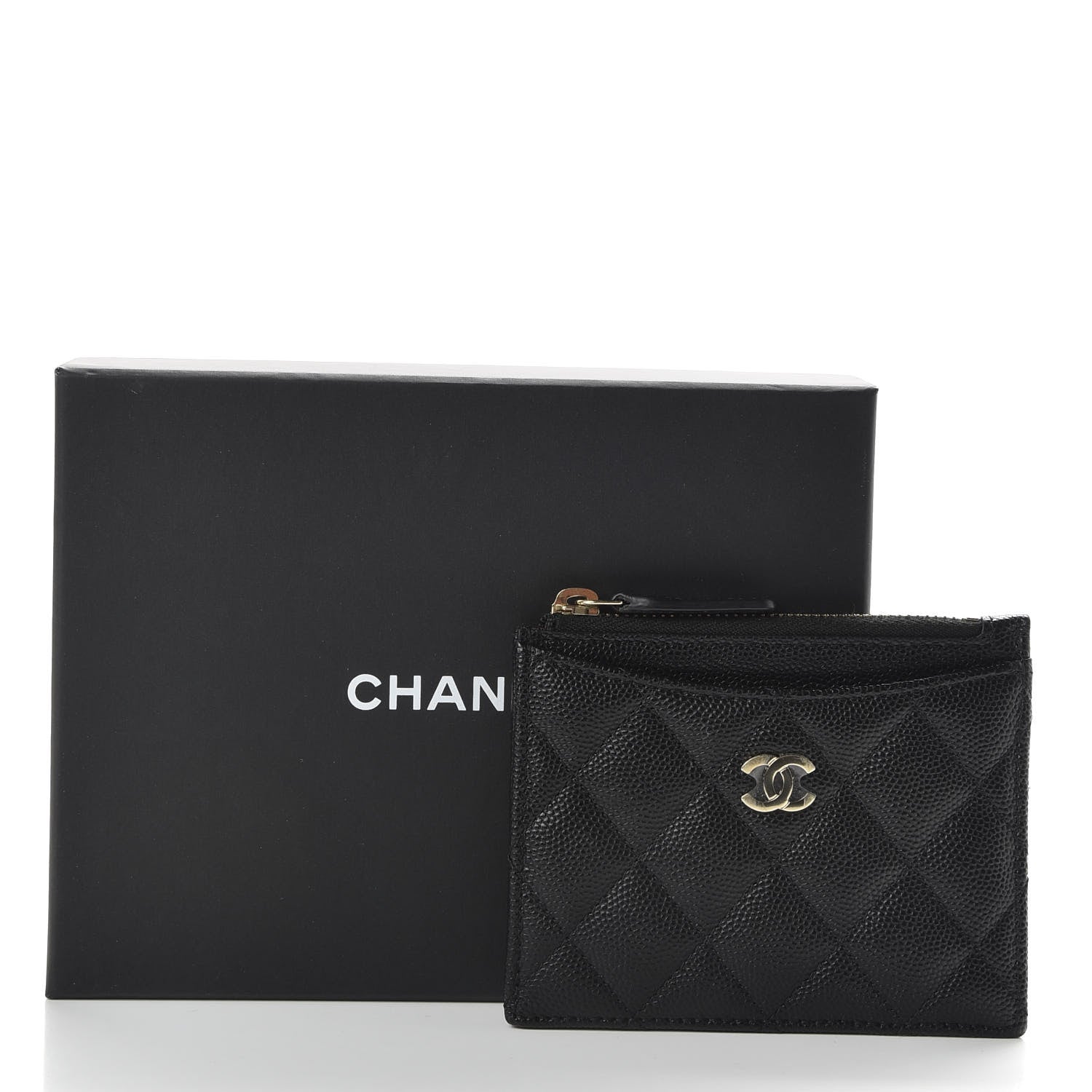 Chanel Caviar Quilted CC Zip Card Holder Black 8 of 8