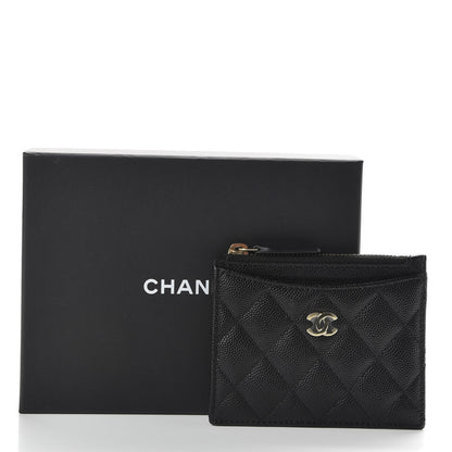Chanel Caviar Quilted CC Zip Card Holder Black 8 of 8