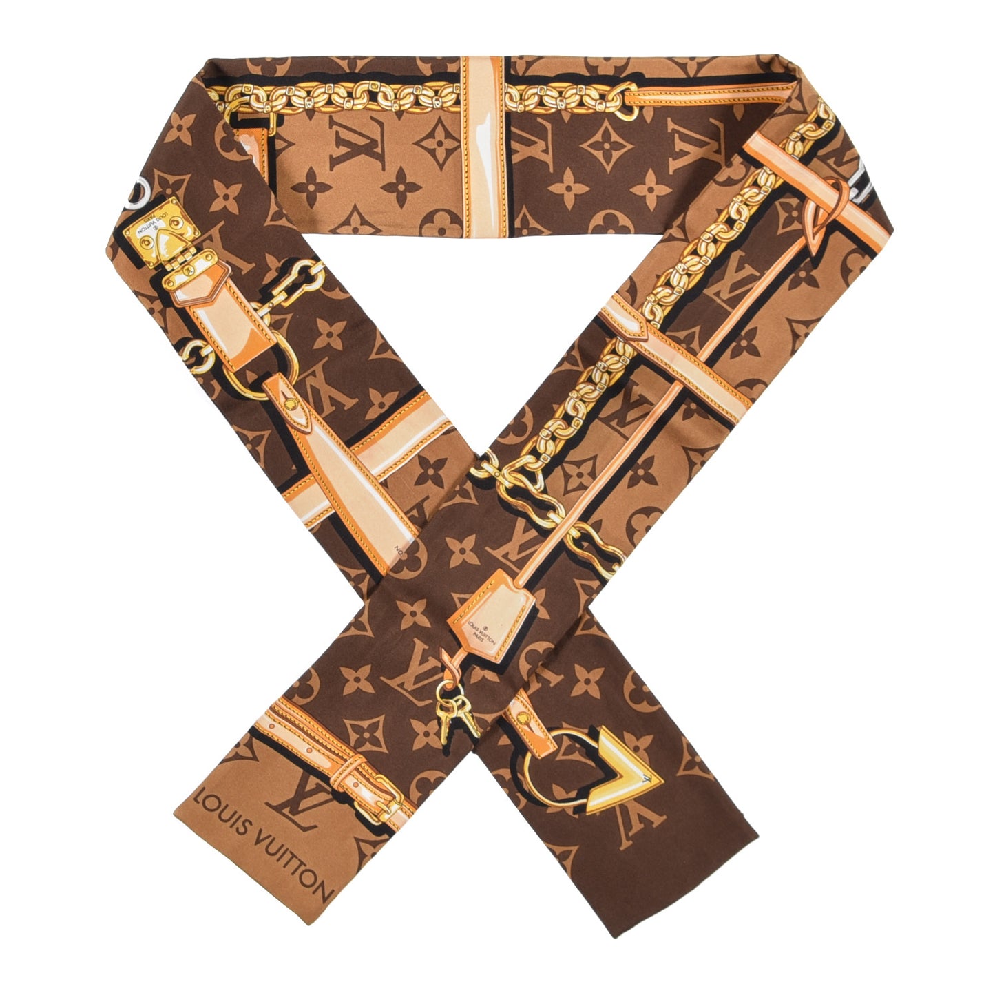 Silk Monogram Confidential Bandeau Brown