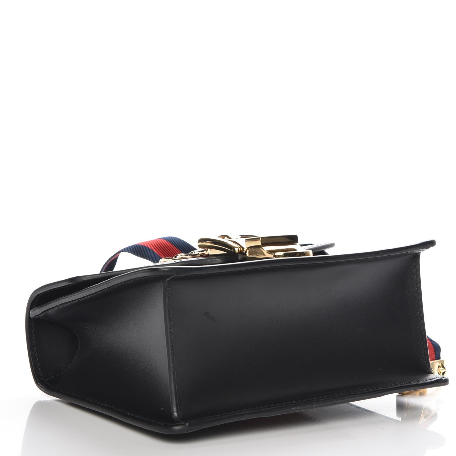 Gucci Calfskin Mini Sylvie Chain Shoulder Bag Black 3 of 7