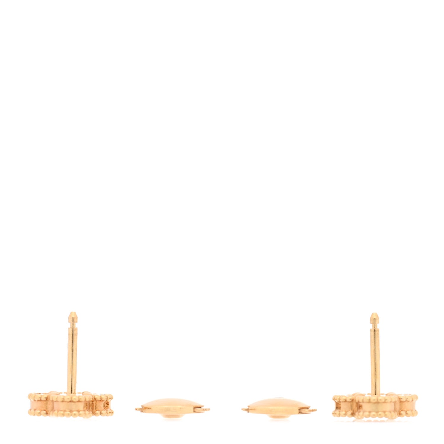Van Cleef & Arpels 18K Yellow Gold Black Onyx Sweet Alhambra Earrings 3 of 5