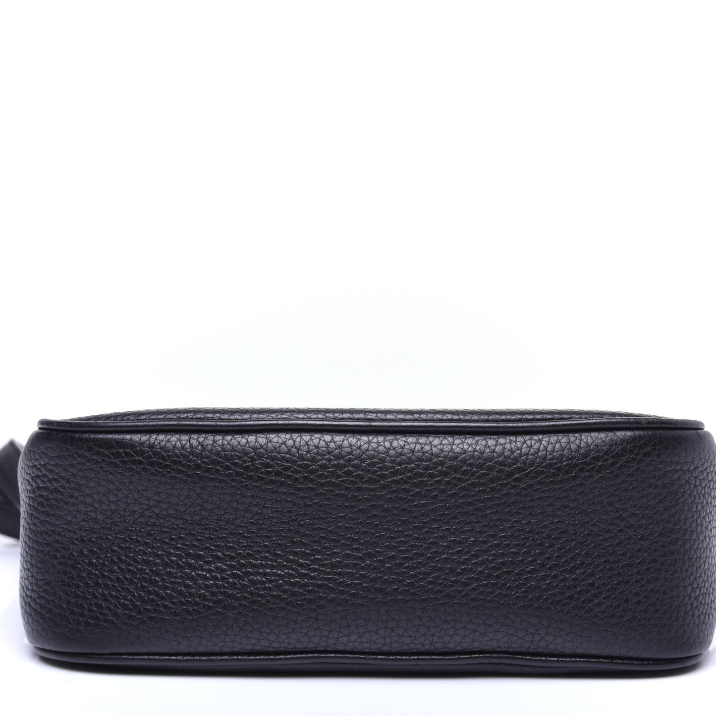 Pebbled Calfskin Small Soho Disco Bag Black