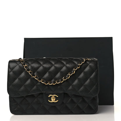 Chanel Caviar Quilted Jumbo Double Flap Black 10 of 10