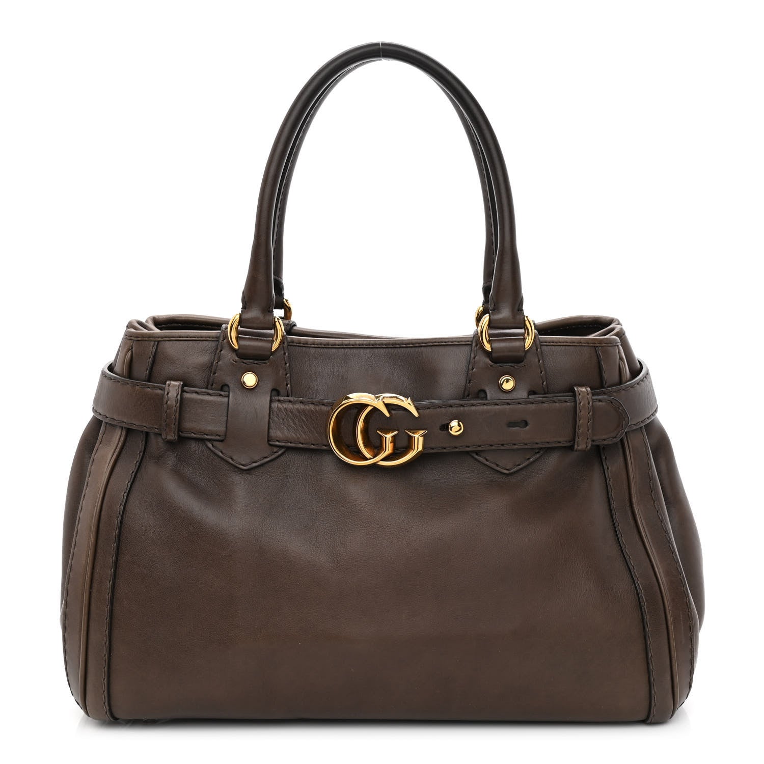 Gucci Calfskin Medium GG Running Tote Brown 1 of 10