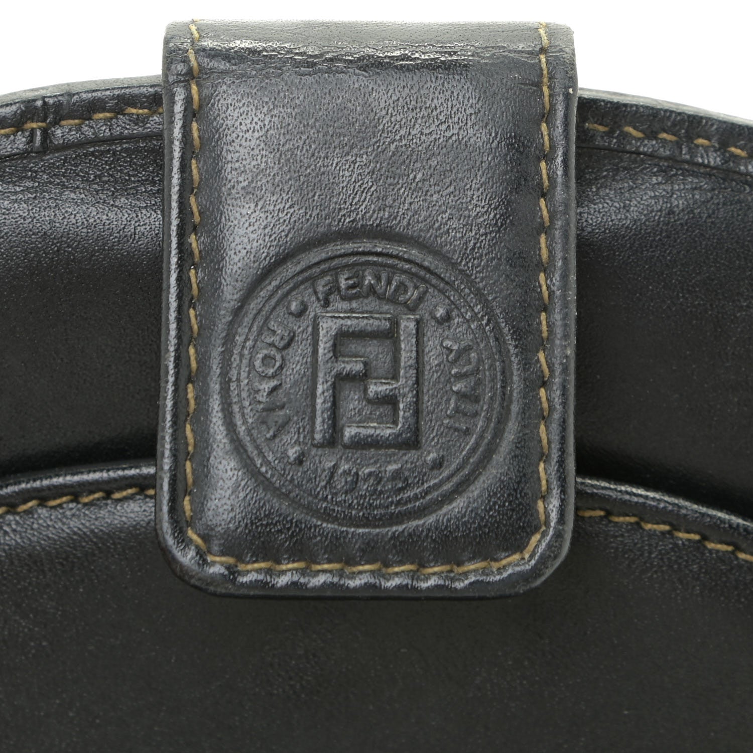 Fendi Pequin Compact Round Wallet Tobacco 7 of 15