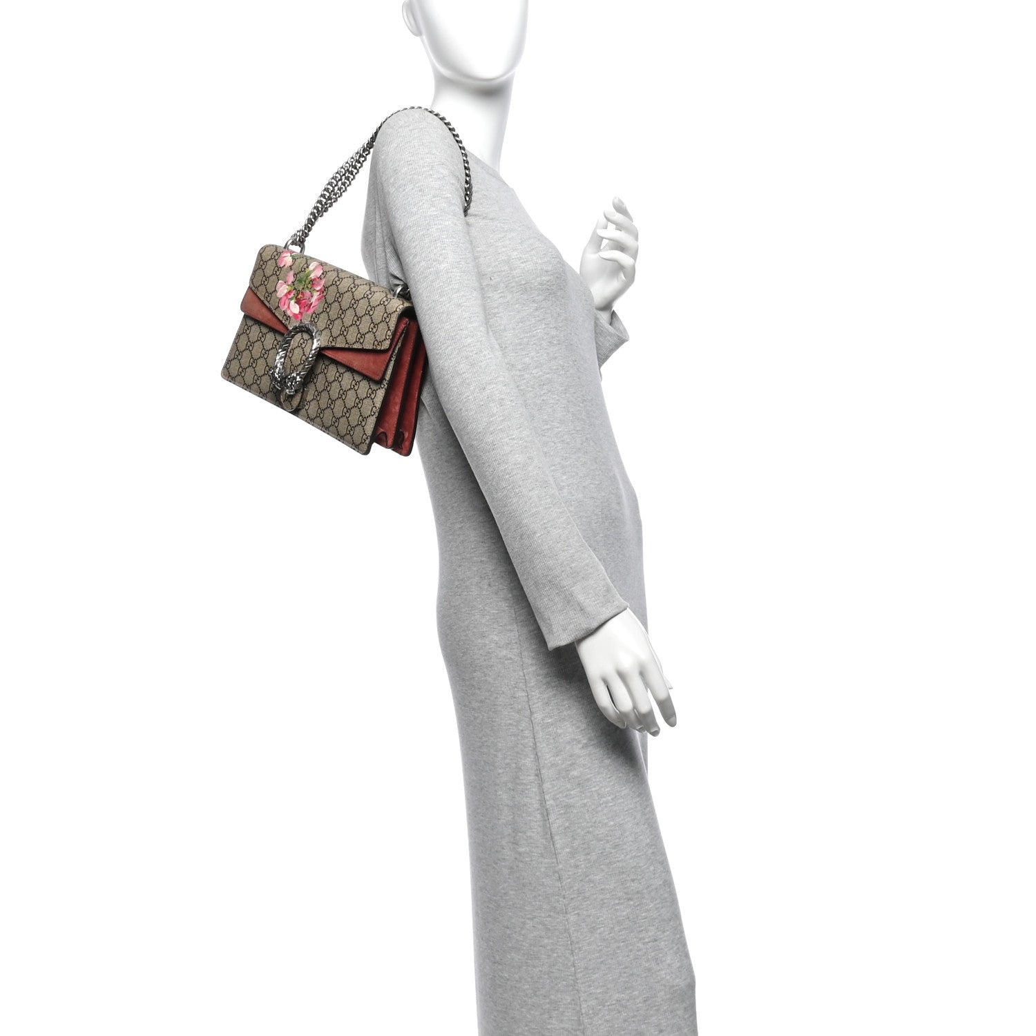 Gucci GG Supreme Monogram Blooms Small Dionysus Shoulder Bag Beige Multicolor Dry Rose 2 of 11