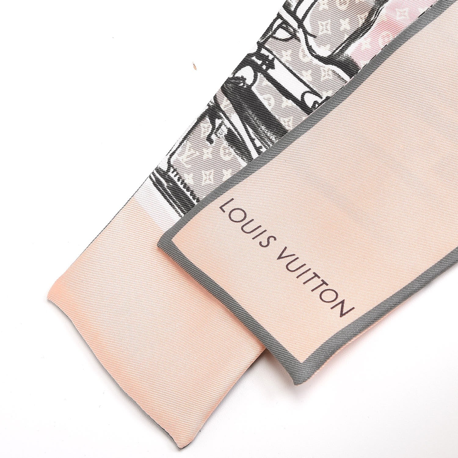 Louis Vuitton Silk Monogram Trunks Bandeau Rose Poudre 3 of 6