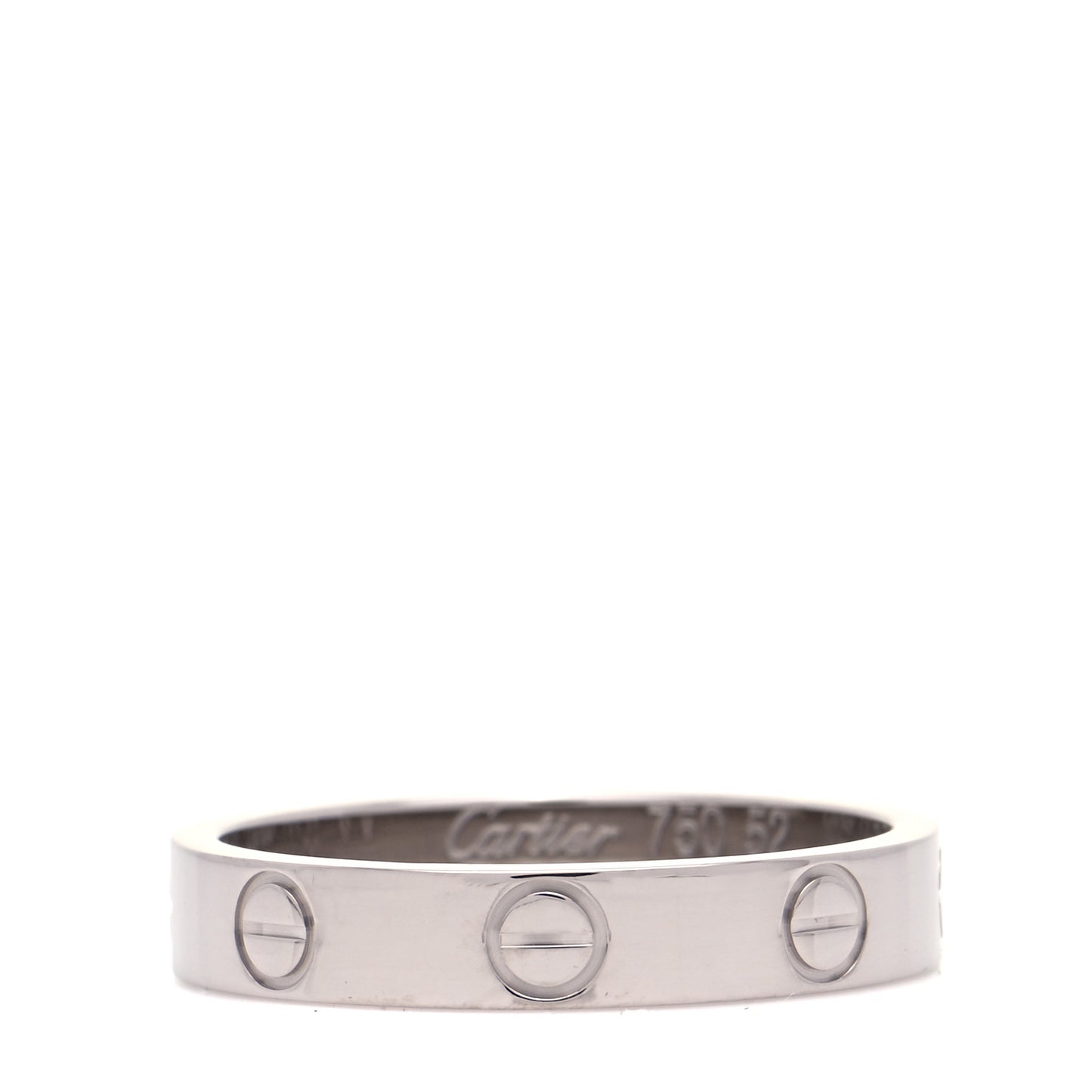 18K White Gold 3.5mm LOVE Wedding Band Ring 52 6