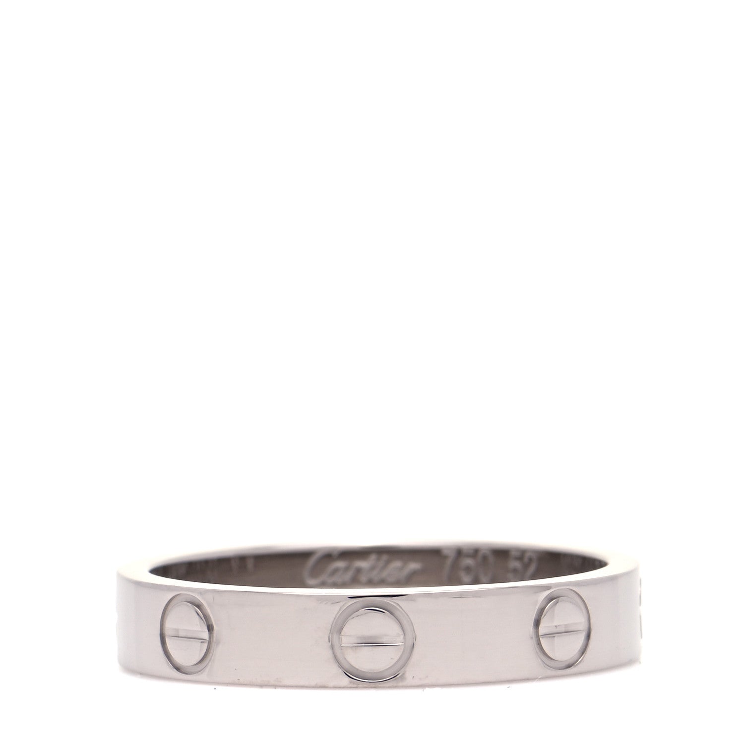 Cartier 18K White Gold 3.5mm LOVE Wedding Band Ring 52 6 1 of 5