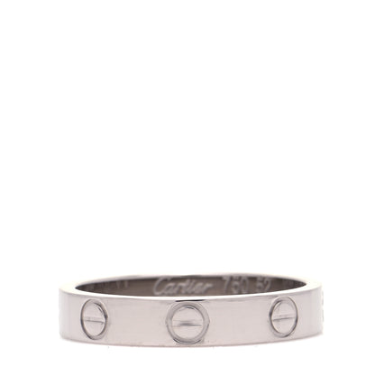Cartier 18K White Gold 3.5mm LOVE Wedding Band Ring 52 6 1 of 5