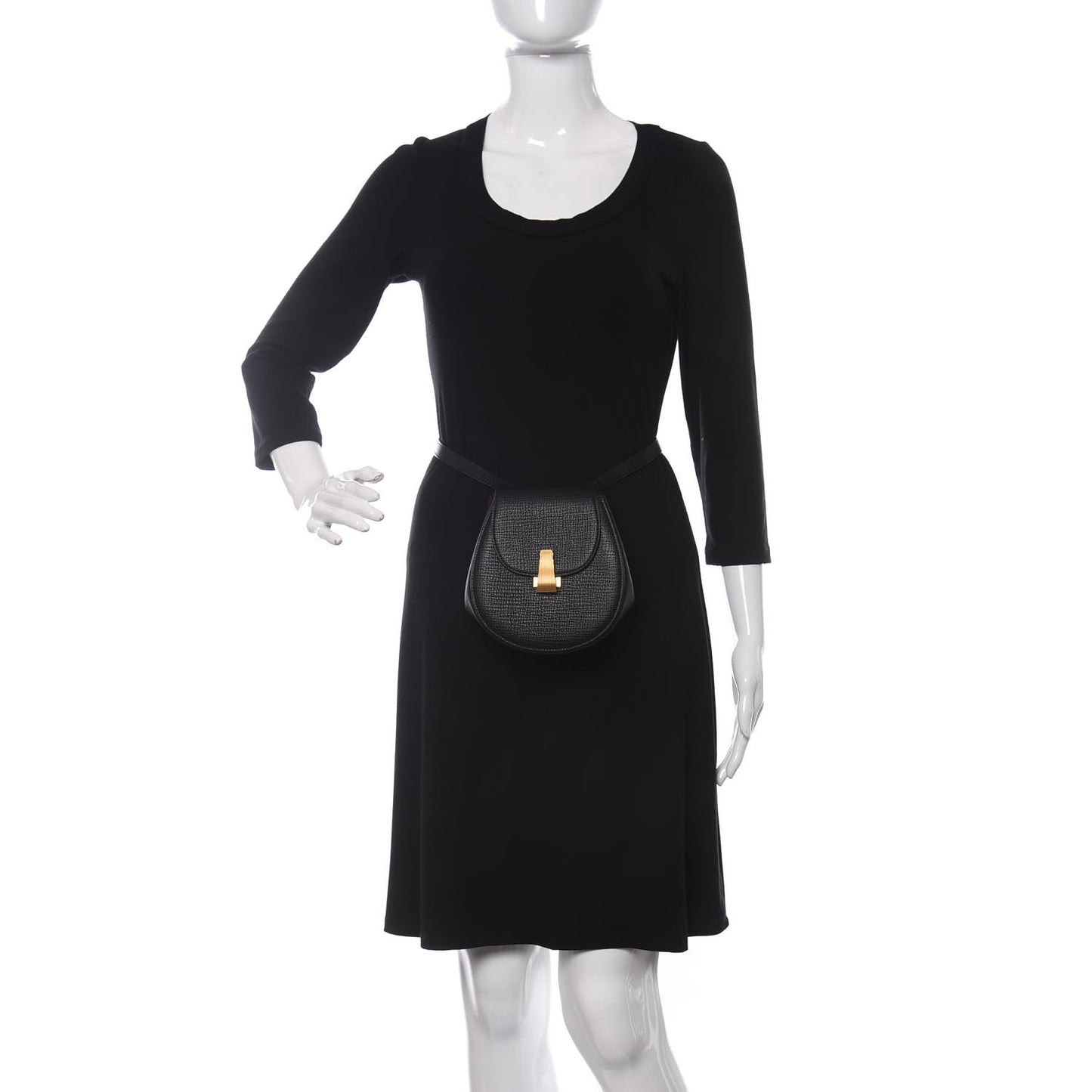 Palmellato Calfskin Rounded Belt Bag Black