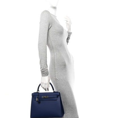Hermes Epsom Kelly Sellier 28 Bleu Saphir 2 of 11