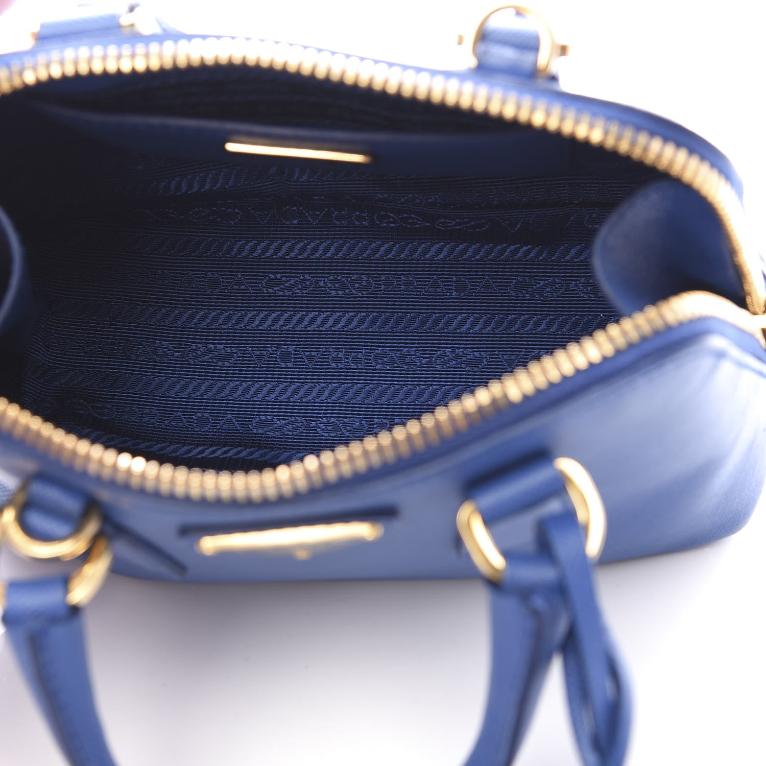 Prada Saffiano Lux Mini Promenade Tote Azzurro 5 of 9
