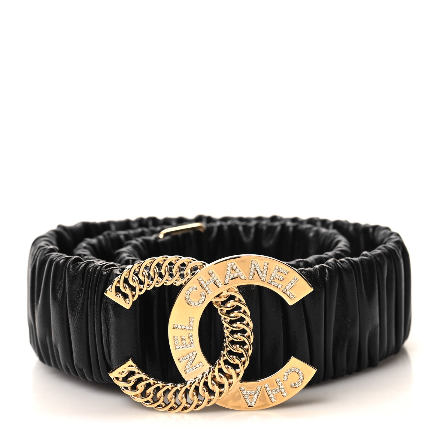 Lambskin Crystal Logo CC Belt 70 28 Black