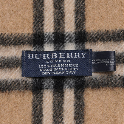 Burberry Cashmere House Check Fringe Scarf Camel 4 of 4