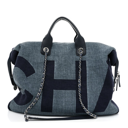 Chanel Canvas Maxi Bowling Bag Blue 1 of 14